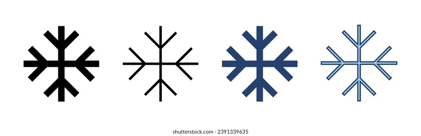 Vector de icono de nieve. símbolo y signo de copo de nieve