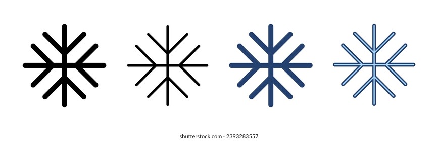 Vector de icono de nieve. símbolo y signo de copo de nieve