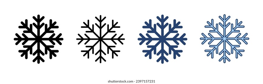 Vector de icono de nieve. símbolo y signo de copo de nieve