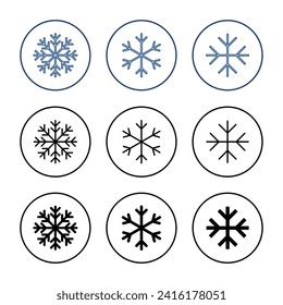 Vector de icono de nieve. símbolo y signo de copo de nieve