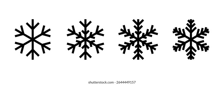 Vetor de ícone de neve. Sinal e símbolo de floco de neve