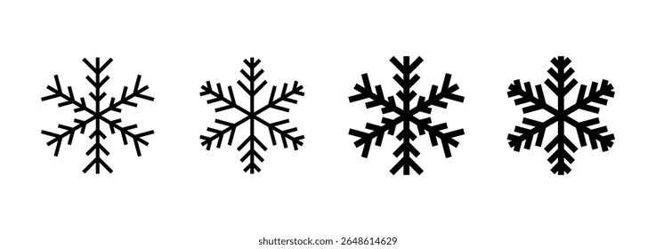 Vector del icono de la nieve. signo y símbolo del copo de nieve