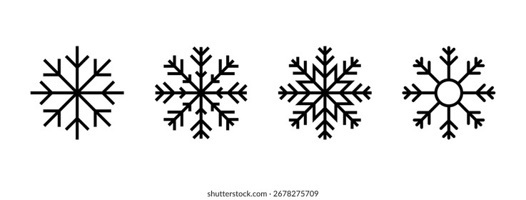 Schneesymbol, Vektor. Schneeflocke und Symbol