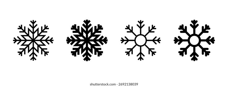 Vetor de ícone de neve. Sinal e símbolo de floco de neve