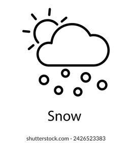 Snow Icon vector, Such Line sign as autumn, Submission of autumn icons. Vector Computer Isolated Pictograms for Web on White Background Editable Stroke stock illustration