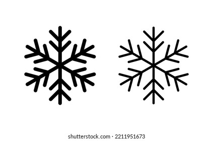 Vector de icono de nieve para web y aplicación móvil. símbolo y signo de copo de nieve