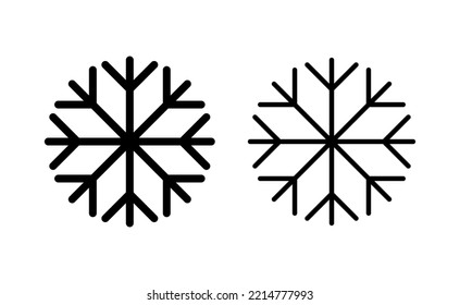 Schneesymbol, Vektorgrafik für Web- und mobile App. Schneeflocken-Zeichen und -Symbol