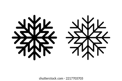 Vector de icono de nieve para web y aplicación móvil. símbolo y signo de copo de nieve