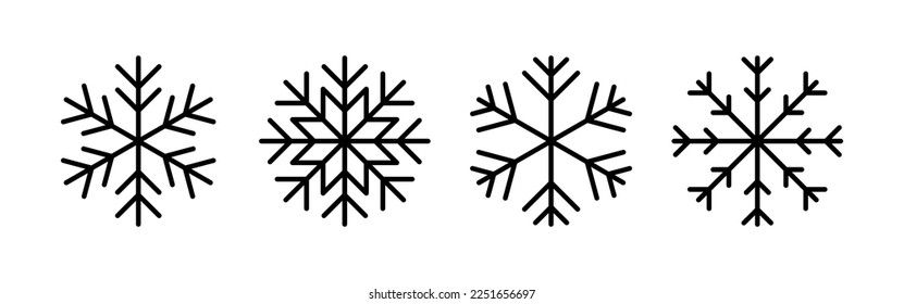Schneesymbol, Vektorgrafik für Web- und mobile App. Schneeflocken-Zeichen und -Symbol