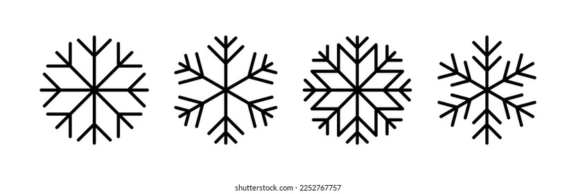Vector de icono de nieve para web y aplicación móvil. símbolo y signo de copo de nieve