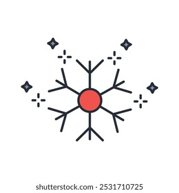 icono de nieve. Vector. Trazo editable. signo de estilo lineal para uso Diseño web, logotipo. Ilustración de símbolo.