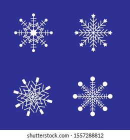 Snow icons, Illustration with Snowflake pattern for your work, animation, computer work, cartoon, poster, ads, christmas or New year. 