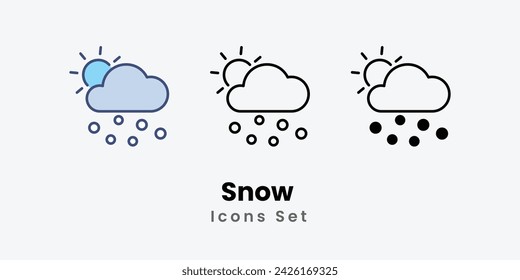 Snow icons set autumn icons vector stock illustration.