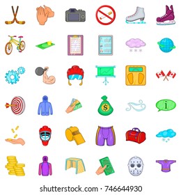 Snow icons set. Cartoon style of 36 snow vector icons for web isolated on white background