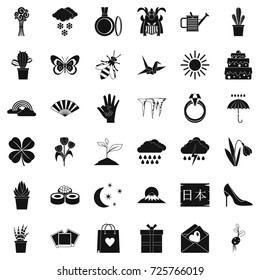 Snow icons set. Simple style of 36 snow vector icons for web isolated on white background