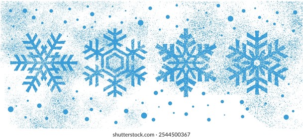 Iconos de nieve. Iconos de vectores de copos de nieve. Símbolos de invierno. Nieve. Copos de nieve. Festiva de invierno. Año Nuevo, Feliz Navidad.