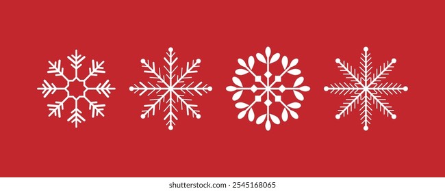 Ícones de neve. Ícones de vetor de flocos de neve. Ícones de inverno. Símbolo de neve ou floco de neve. Neve. Flocos de neve
