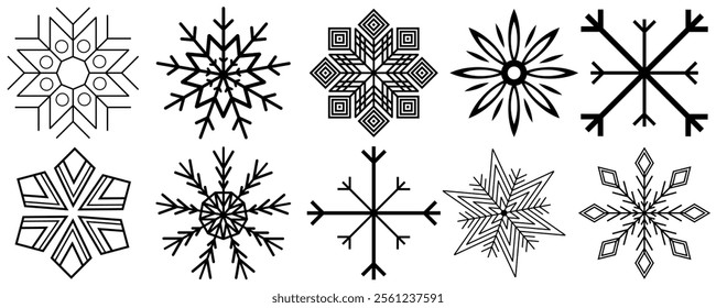Snow Icons. Snowflakes Vector Icons. Winter Icons. Snow or Snowflake symbol. Snow. Snowflakes