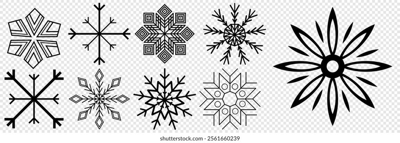 Snow Icons. Snowflakes Vector Icons. Winter Icons. Snow or Snowflake symbol. Snow. Snowflakes