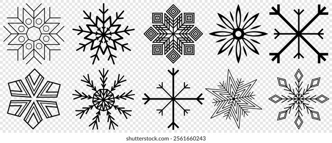 Snow Icons. Snowflakes Vector Icons. Winter Icons. Snow or Snowflake symbol. Snow. Snowflakes