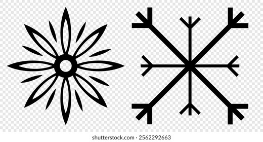 Snow Icons. Snowflakes Vector Icons. Winter Icons. Snow or Snowflake symbol. Snow. Snowflakes