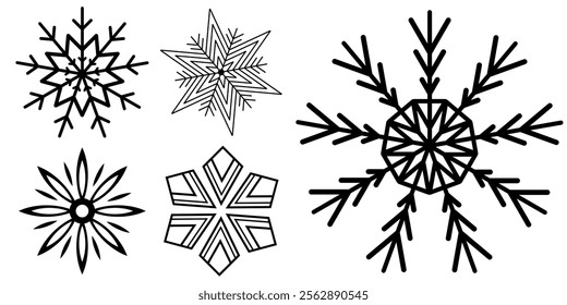 Snow Icons. Snowflakes Vector Icons. Winter Icons. Snow or Snowflake symbol. Snow. Snowflakes