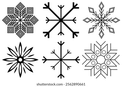 Snow Icons. Snowflakes Vector Icons. Winter Icons. Snow or Snowflake symbol. Snow. Snowflakes