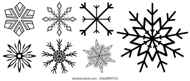 Snow Icons. Snowflakes Vector Icons. Winter Icons. Snow or Snowflake symbol. Snow. Snowflakes