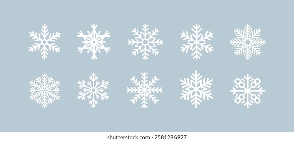 Snow Icons. Snowflakes Vector Icons. Winter Icons. Snow or Snowflake symbol. Snow. Snowflakes