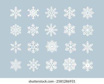 Snow Icons. Snowflakes Vector Icons. Winter Icons. Snow or Snowflake symbol. Snow. Snowflakes
