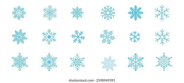 Snow Icons. Snowflakes Vector Icons. Winter Icons. Snow or Snowflake symbol. Snow. Snowflakes.	