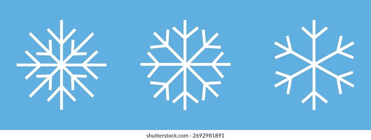 Iconos de nieve. Iconos de vectores de copos de nieve. Iconos de invierno. Símbolo de nieve o copo de nieve. Nieve. Copos de nieve