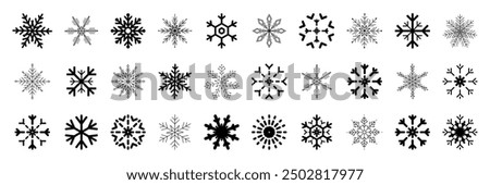 Snow Icons. Snowflakes Vector Icons. Winter Icons. Snow or Snowflake symbol. Snow. Snowflakes