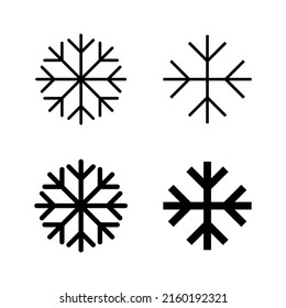 Vector de iconos de nieve. símbolo y signo de copo de nieve