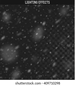 Snow isolated effect realistic. Natural effects with snowflakes. Winter snowstorm. 