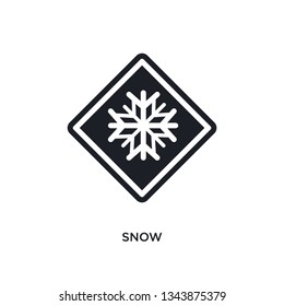snow isolated icon. simple element illustration from traffic signs concept icons. snow editable logo sign symbol design on white background. can be use for web and mobile