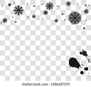 Snow isolated on transparent background. Winter Christmas Background. Vector Illustration