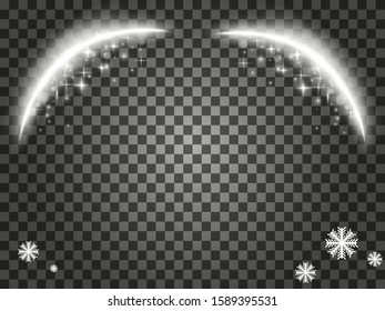 Snow isolated on transparent background. Winter Christmas Background. Vector Illustration