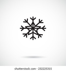 Snow isolated on white background. Vector art.