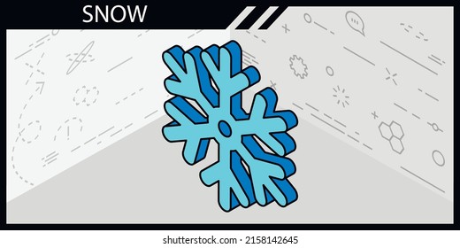 Icono de diseño isométrico de nieve. Ilustración web de vectores. 3.ª colorida concepción