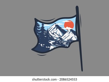 Snow jet ski illustration graphic design