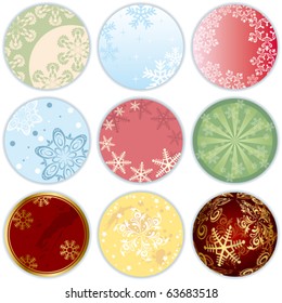 Snow Label Set. Illustration vector.