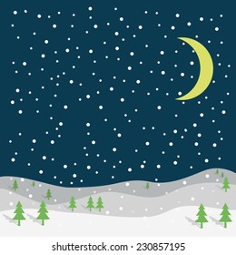 Snow landscape background.