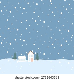Schneelandschaft Hintergrund mit Pinien für Winterkarten und Dekor
