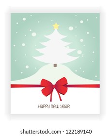Snow landscape background. Vector illustration for retro christmas card.
