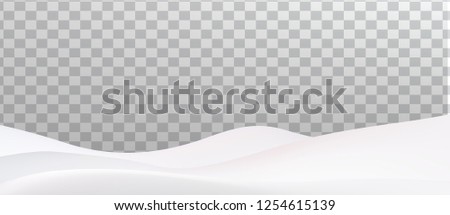 Snow landscape isolated on transparent background. Snow drift, mountain, Vector illustration.