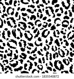 Snow leopard with black fur seamless pattern