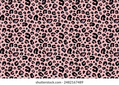 Snow Leopard black gray beige seamless background.  animal fur skin texture.