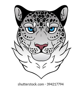 Snow leopard head (color)