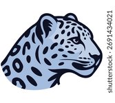 Snow leopard head mascot vector isolated white background